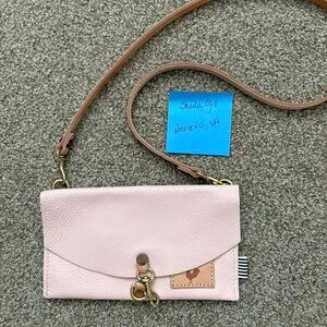 Blush Pink Leather Crossbody Bag